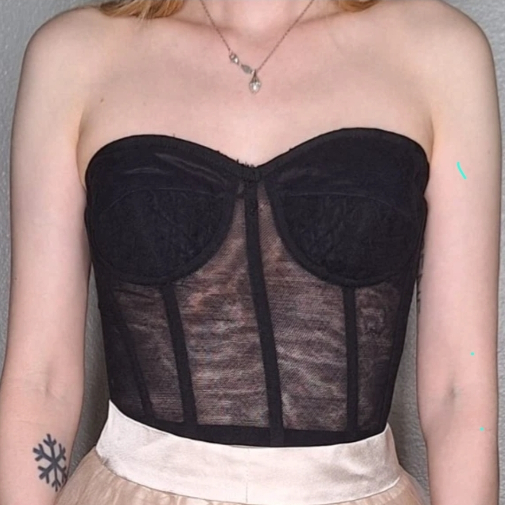 Dolce & Gabbana Black Corset Bustier Top Sz 38